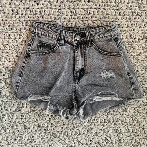 Size 26 Acid Wash Distressed Denim Shorts